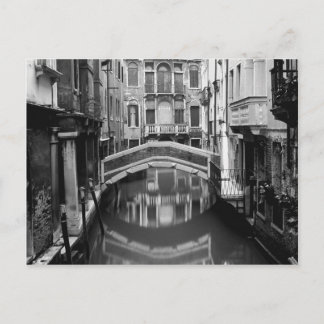 Cartão Postal Venice Waterway Black and White