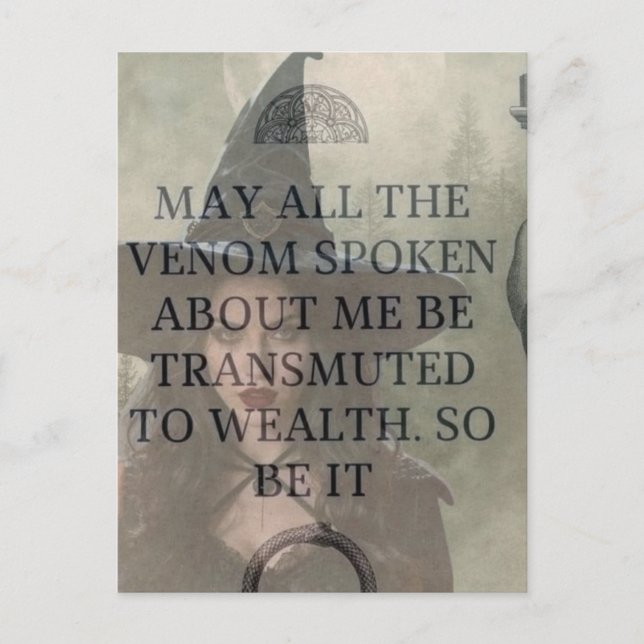 Cartão Postal Venom to Wealth Witch Prayer  (Frente)