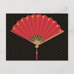 Cartão Postal Ventilador Chinês Ano Novo