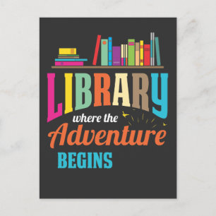 Cartão Postal Ventilador da biblioteca - amantes de livros Leito