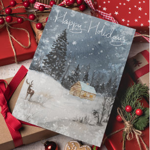 Cartão Postal Ventilador de férias com aquarela