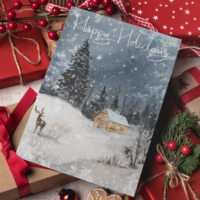 Cartão Postal Ventilador de férias com aquarela (Criador carregado)