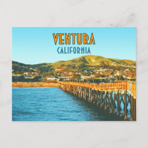 Cartão Postal Ventura Pier Beach California Vintage