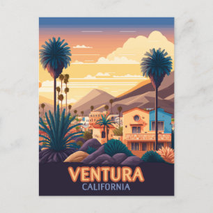 Cartão Postal Ventura Sunset Mounts Sul da Califórnia Retro