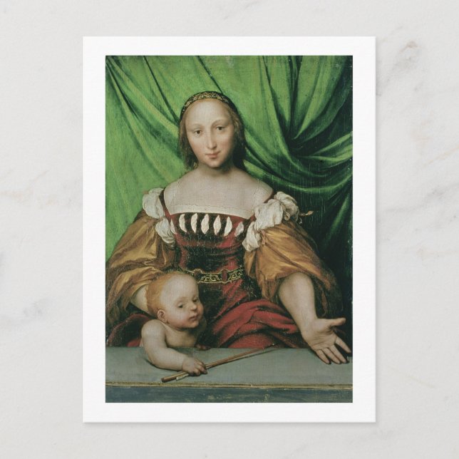 Cartão Postal Vênus e Cupido, c.1524 (óleo sobre madeira de limb (Frente)