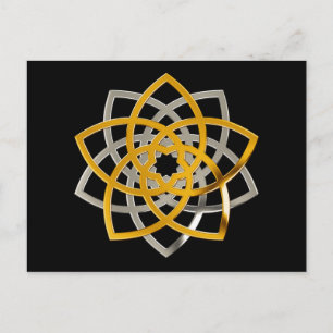 Cartão Postal Venusblume Duo Prata Dourada   preto