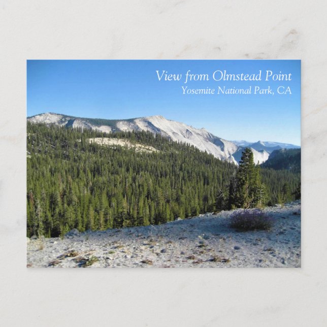 Cartão Postal Ver a partir de Olmstead Point, Yosemite, CA (Frente)
