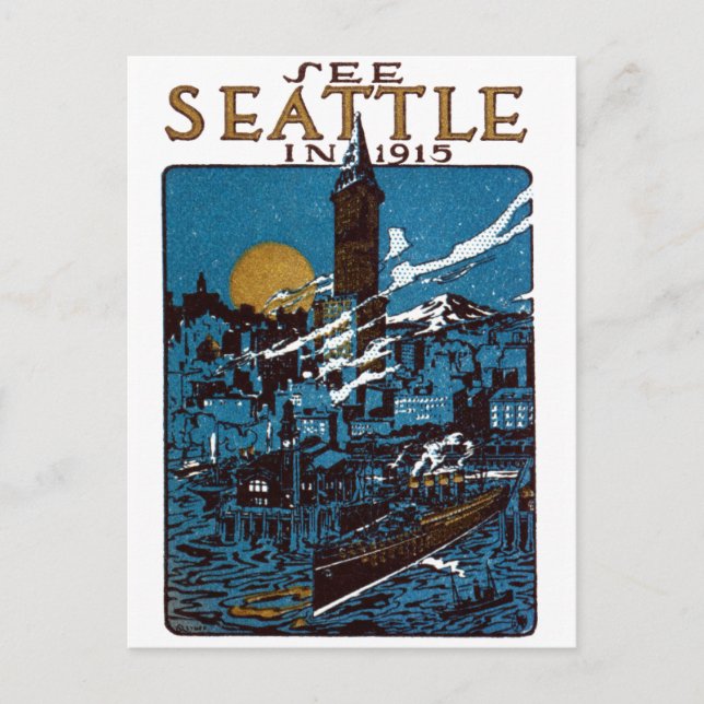 Cartão Postal Ver Seattle em 1915 (Frente)