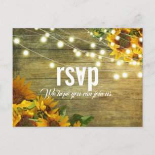 Cartão Postal Verão de Girassóis Rústico Americano RSVP