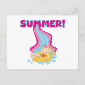 Cartão Postal Verão louro da menina