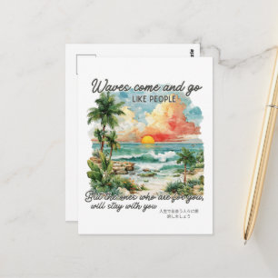 Cartão Postal Verão Motivacional Ilha Tropical