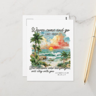 Cartão Postal Verão Motivacional Ilha Tropical