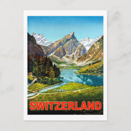 Cartão Postal Verão nas montanhas da Suíça, viagem vintage