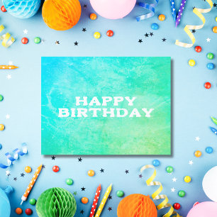 Cartão Postal Verde Claro Azul Doce Feliz Aniversário