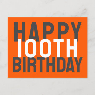 Cartão Postal Verde Preto Branco Moderno Feliz Aniversário de 10