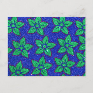 Cartão Postal Verde Puro e Azul Brilhante