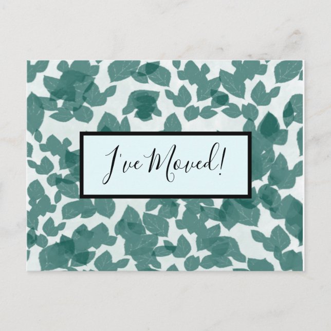 Cartão Postal Verde sai na mudança de endereço azul (Frente)