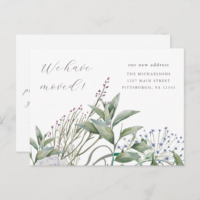 Cartão Postal Verde Simples Que Mudámos Para Casa (Frente/Verso)