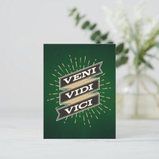 Cartão postal Verde Veni Vidi Vici
