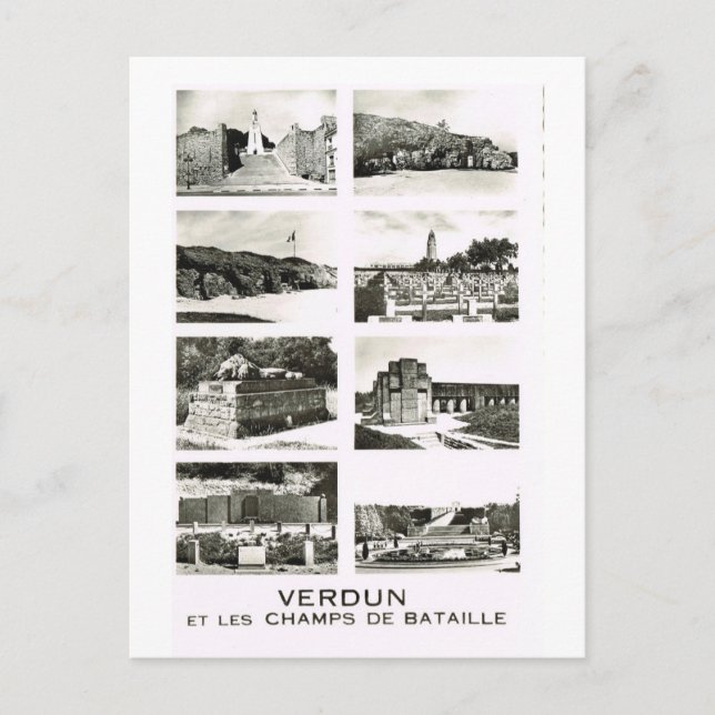 Cartão Postal Verdun, e os campos de batalha (Frente)