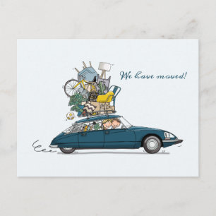 Cartão Postal Verhuiskaart Citroen Snoek blauw