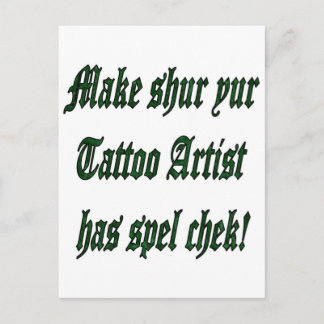 Cartão Postal Verificação Ortográfica da Tatuagem