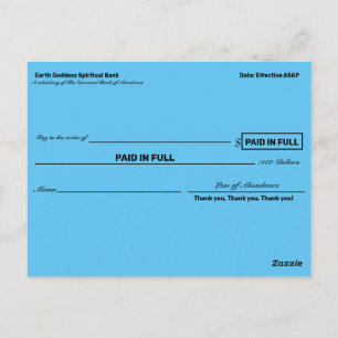 Cartão Postal Verificações de abundância para nova lua