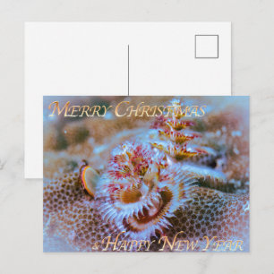 Cartão Postal verme árvore de Natal
