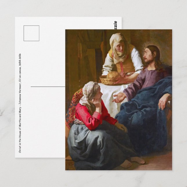 Cartão Postal Vermeer - Cristo na Casa de Martha e Mary (Frente/Verso)