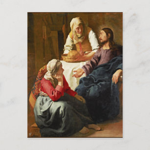 Cartão Postal Vermeer - Cristo na Casa de Martha e Mary
