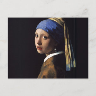 Cartão Postal Vermeer Girl Pearl Enarrando pintura de arte