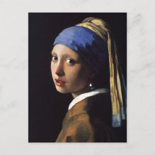 Cartão Postal Vermeer Girl Pearl Enarrando pintura de arte