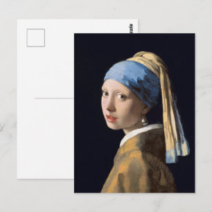 Cartão Postal Vermeer Menina com um Brinco de Pérola Arte Refina