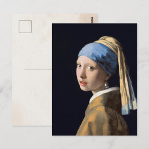 Cartão Postal Vermeer Menina com um Brinco de Pérola Arte Refina