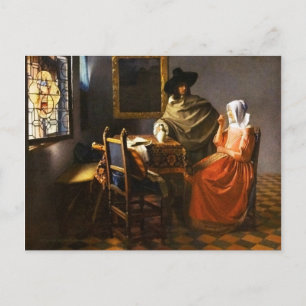 Cartão Postal Vermeer O Vidro do Vinho