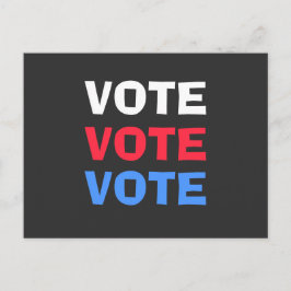 Cartão Postal Vermelho Branco Azul Voto Político Campanha Eleito