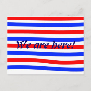 Cartão Postal Vermelho branco e azul