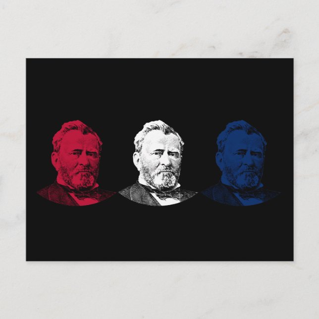 Cartão Postal Vermelho, Branco e Azul — Subvenção dos EUA (Frente)