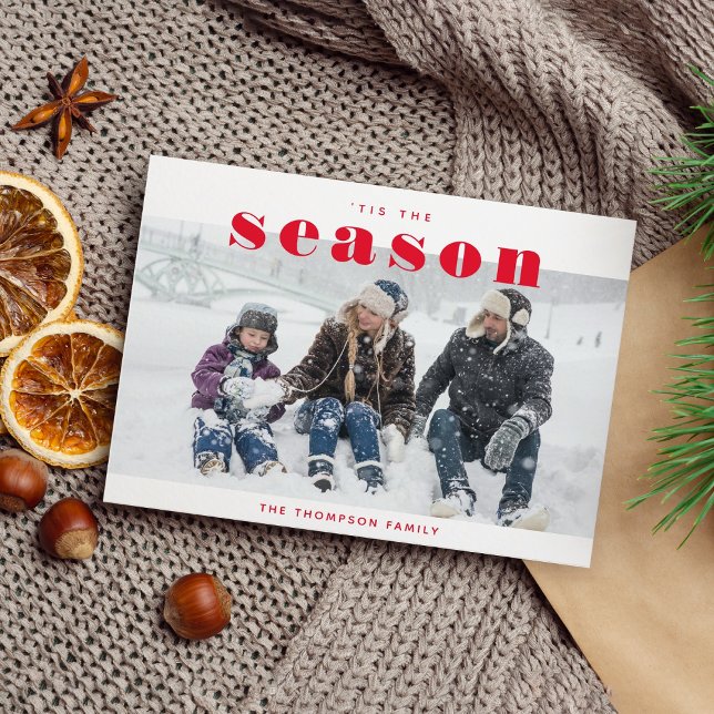 Cartão Postal Vermelho clássico Este é o Natal da temporada (Criador carregado)