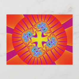 Cartão Postal Vermelho colorido, laranja e roxo