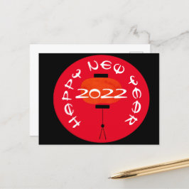 Cartão postal vermelho da lanterna do Ano Novo Chi