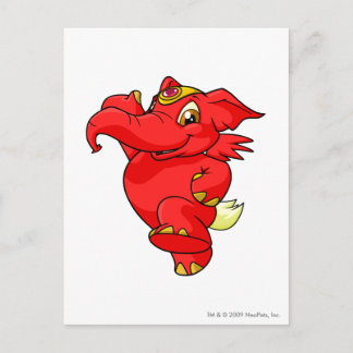 Cartão Postal Vermelho de Elephante