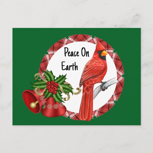 Cartão postal vermelho de feriado (Frente)