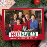 Cartão Postal Vermelho de Foto da Família Moderno Feliz Navidad<br><div class="desc">Cartão-postal de Natal Verde e Vermelho da Família Moderno Feliz Navidad</div>