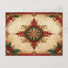 Cartão Postal Vermelho Decorativo de Férias