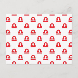 Cartão Postal Vermelho do teste padrão do Libra