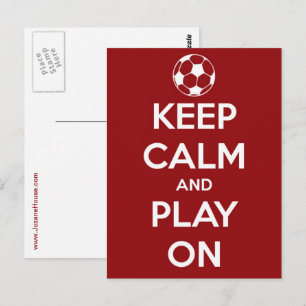 Cartão Postal Vermelho Mantenha a Calma e Continue