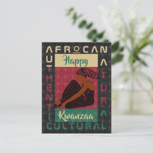 Cartão Postal vermelho verde preto AFRoCA Afro África Patrimônio