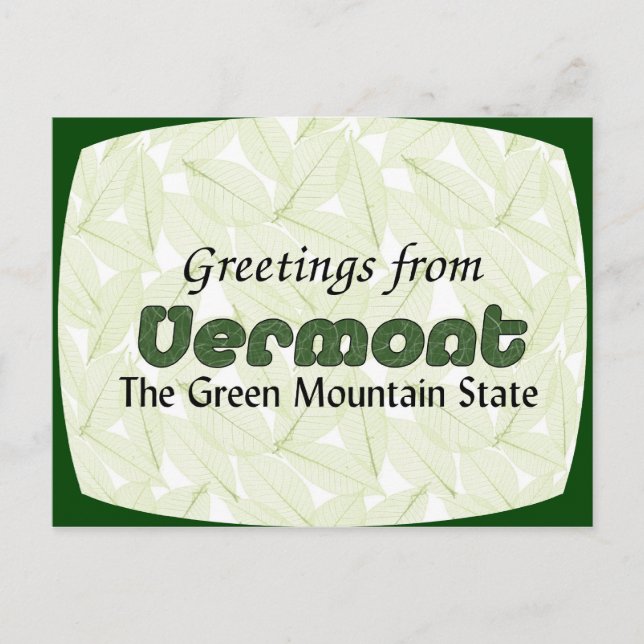 Cartão Postal Vermont (Frente)