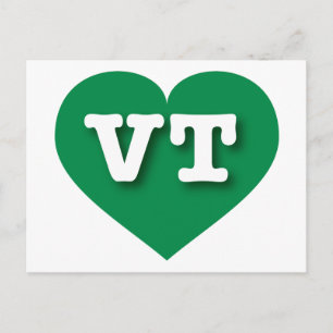 Cartão Postal Vermont Green Heart - Eu amo a TV
